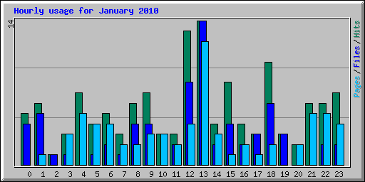 Hourly usage for January 2010