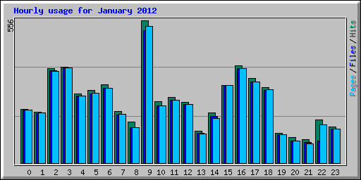 Hourly usage for January 2012