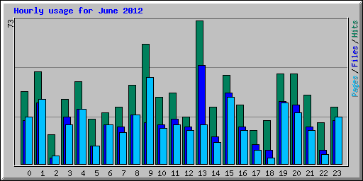 Hourly usage for June 2012