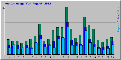 Hourly usage for August 2012