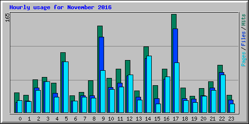 Hourly usage for November 2016