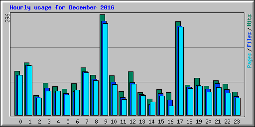 Hourly usage for December 2016