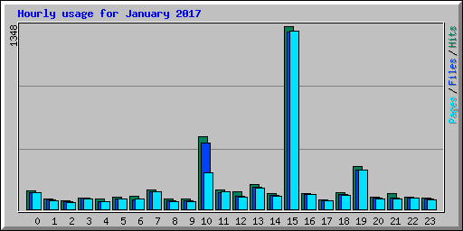 Hourly usage for January 2017