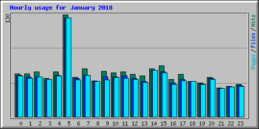 Hourly usage for January 2018