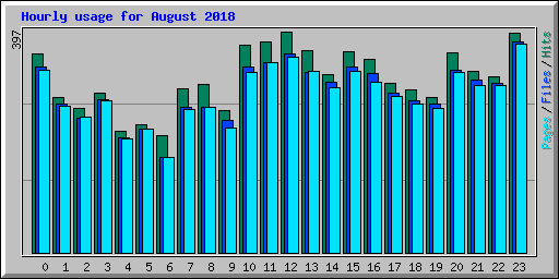 Hourly usage for August 2018